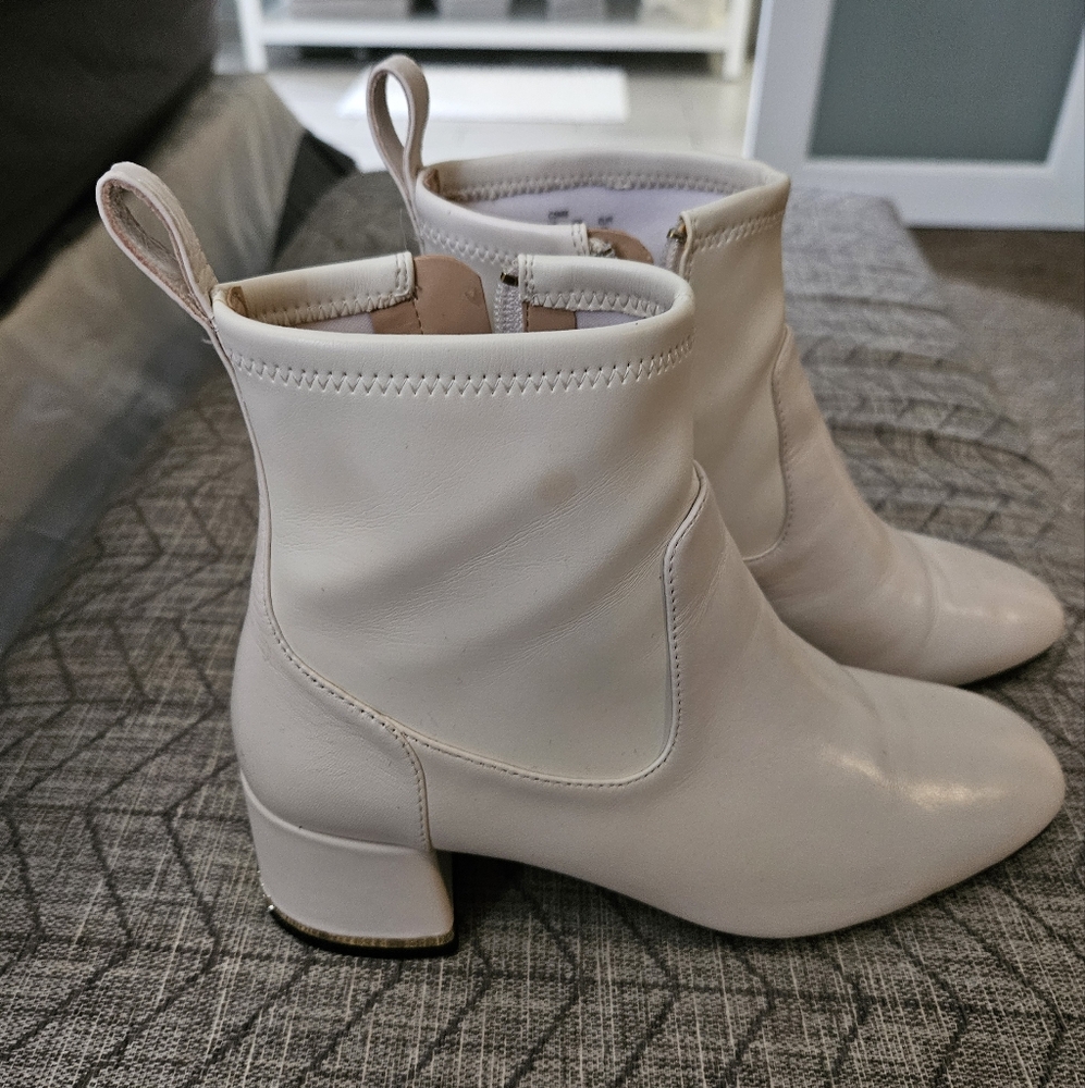 Coach Elegant White Ankle Boots